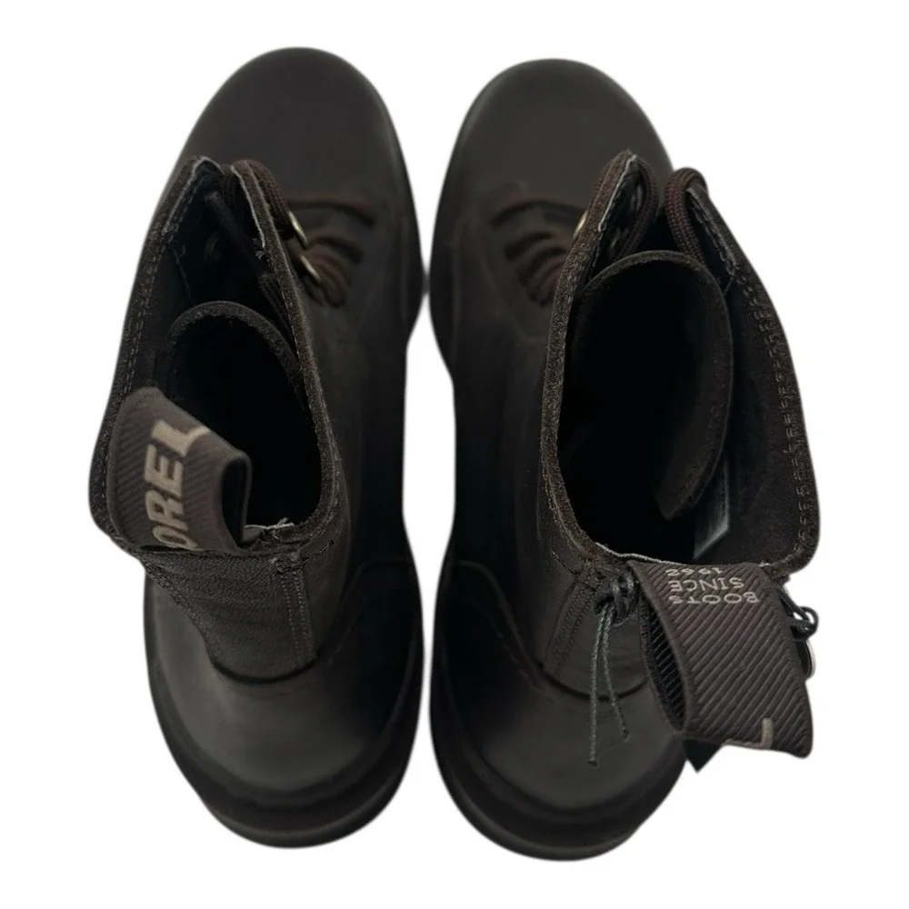 Sorel‎ Hi-Line Lace Up Boots Mens Size 8 Blackened Brown Leather Waterproof NWT
